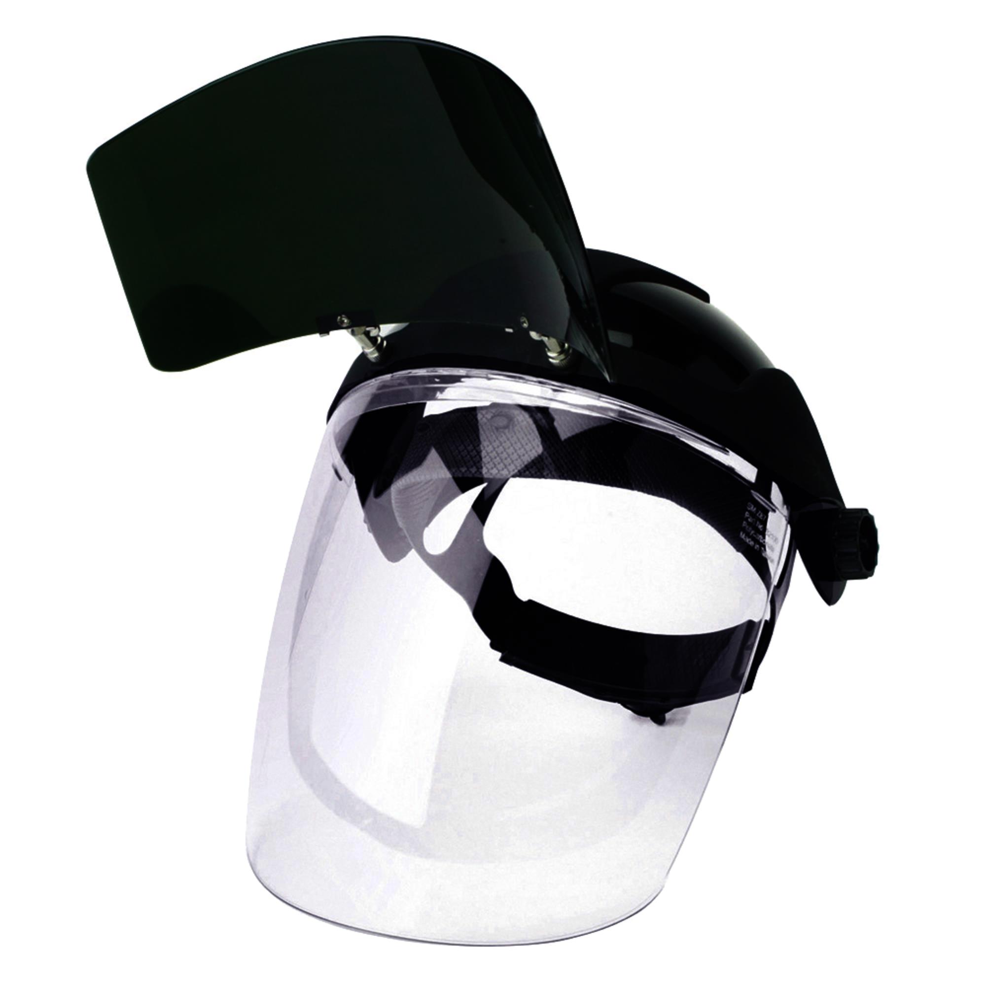Multi-Purpose Face Shield with Flip-Up IR Visor and Ratcheting Headgear