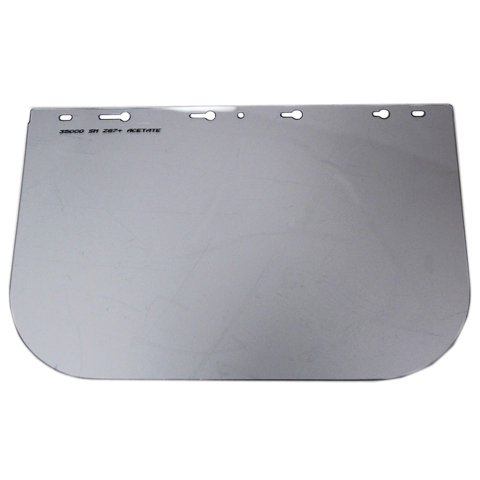 390 Premium Series Single Crown Face Shields Window - Acetate - 8" x 12" x .040" - Clear - Uncoated