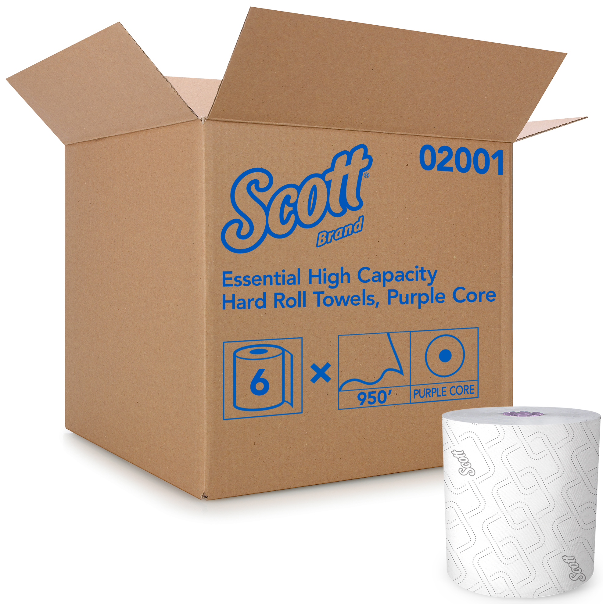 Scott® Essential High Capacity Hard Roll Paper Towels, Unperforated