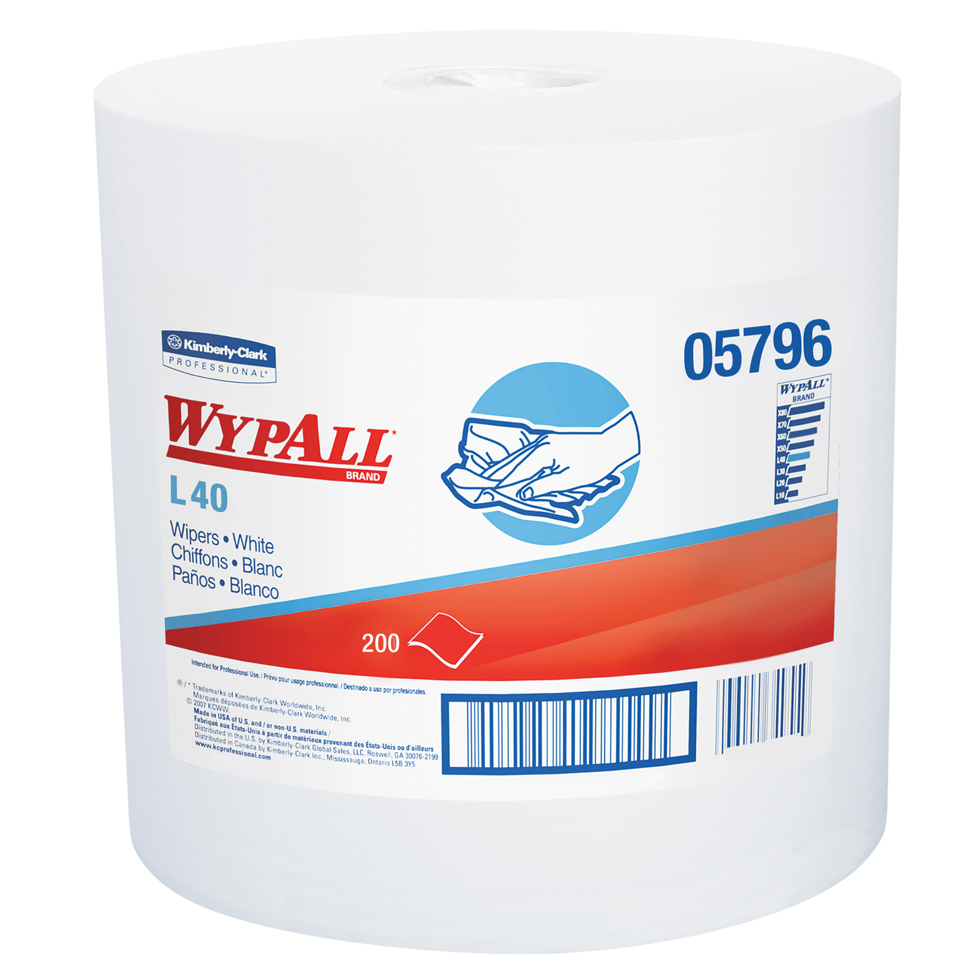 WypAll® L40 Disposable Cleaning and Drying Towels, Center-Pull