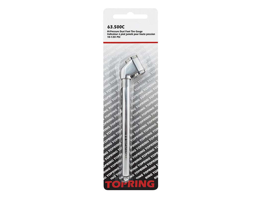 TIRE GAUGE DUAL FOOT HIGH PRESSURE 10-120 PSI